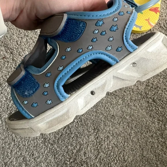 Shark-Themed Kids Sandals and Flip-Flops Set - Picture 4 of 6
